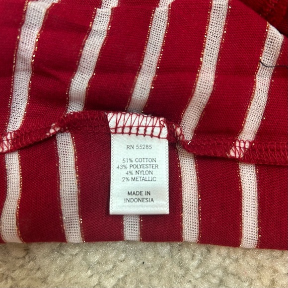 Express Red Striped Embroidered Rhinestone Turtleneck Long sleeve Top - Picture 10 of 12